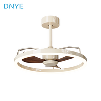 Ventilateur de plafond LED circulaire moderne à double fonction (suspension et aspiration) avec télécommande pour salon d'hôtel