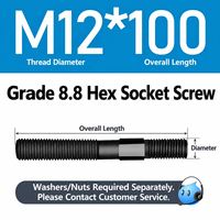 High Quality Double Headed Stud Threaded Rod High-strength 8.8 Grade Stainless Steel Carbon Steel Black