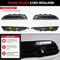 Luces LED DRL con intermitentes secuenciales para Volkswagen Scirocco 2009-2014, accesorios para el parachoques delantero.