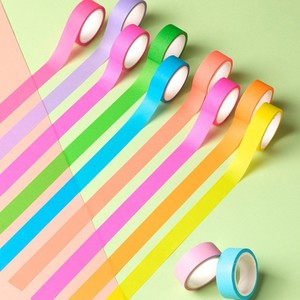 เทปวาชิสีเรืองแสง 15 มม.x10 ม้วน สำหรับตกแต่งสมุดบันทึก งานฝีมือ DIY - Product Image 3