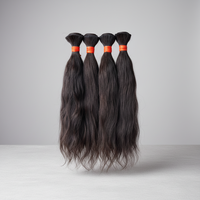 Ekstensi Rambut Manusia Remy India Mentah Tanpa Proses, Rambut Virgin Berkualitas Tinggi, Alami, Premium Grade