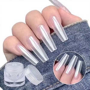Polvo de Uñas Aurora Mirror, Polvo de Cristal Fluorescente Translúcido con Destellos Helados para Decoración de Uñas - Product Image 1