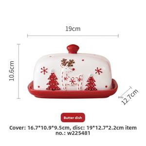 Plat à beurre de Noël au design de <span class=keywords><strong>Père</strong></span> Noël de style nordique, assiette décorative pour desserts sucrés, vaisselle - Product Image 3