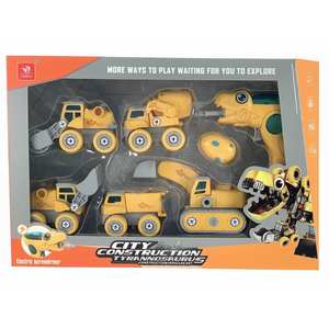 Juguete de Plástico, Tren de Dinosaurios, Hamburguesa Educativa 5 en 1, Tren de Dinosaurios Hamburguesa, Robot de Vapor, Bloques de Construcción DIY para Niños - Product Image 4