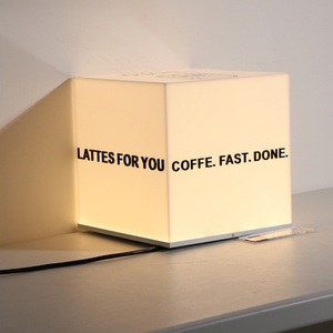 Custom Led <b>Cube</b> Sign <b>Light</b> Box Ceiling Hanging Acrylic Lightbox Signage Coffee Shop Logo <b>Light</b> Box Sign - Product Image 4
