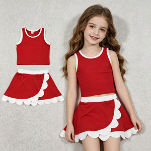 Ropa Deportiva RTS para Niños, Ropa de Verano para Niños, Diseños con Bordes Ondulados, Pantalones Cortos con Forro, Ropa de Yoga para Hermanas, Conjuntos de Ropa para Niños - Product Image 2
