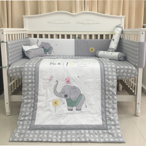 Algodón bordado cama <span class=keywords><strong>cuna</strong></span> ropa de cama conjunto KLF250 - Product Image 1