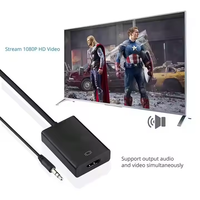 Convertisseur VGA vers HDTV avec prise en charge audio, adaptateur Full HD 1080p pour PC/ordinateur portable/moniteur (alimenté par USB)