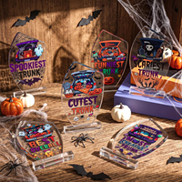 Plaques de récompense en acrylique transparent pour Halloween, trophées de concours d'Halloween pour les gagnants de Trunk or Treat, fournitures de prix pour fêtes d'Halloween