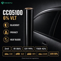 Film pour vitres de voiture en céramique nano Blackout 6% VLT, confidentialité extrême, IR 86, UV 99, rejet de chaleur, pare-brise, vente en gros, usine OEM