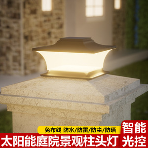 Lámpara Solar Negra para Exteriores Xinyao, Impermeable, Moderna, para Jardín, Puerta, Valla - Product Image 2