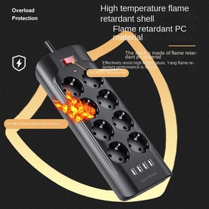 Venta directa 8 puertos 4 USB Protector contra sobretensiones Enchufe universal Toma de corriente portátil - Product Image 4