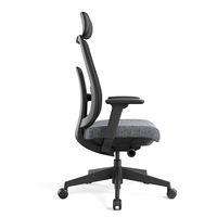 Chaise de bureau moderne en maille confortable avec hauteur réglable et soutien lombaire, design ergonomique, accoudoirs et appui-tête réglables
