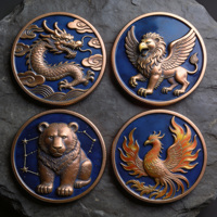 Pièces de monnaie vierges en zinc de qualité supérieure, personnalisables avec logo, nouveau type, pour cadeaux d'affaires, Pièces de monnaie de défi en forme d'ours, les plus vendues