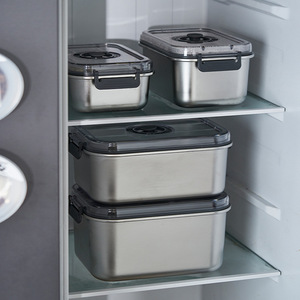 Contenitore <span class=keywords><strong>Sottovuoto</strong></span> in Acciaio Inossidabile con Valvola d'Aria, Coperchio Ermetico, Grande Capacità, Organizzatore per Dispensa, Contenitore per Pane - Product Image 3