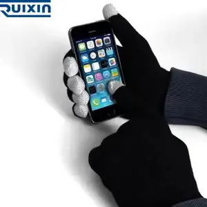 Wholesale Custom Acrylic Gloves Knitted Touchscreen Finger Glove Custom Color Logo Winter Knitting