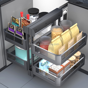 Organizador Extraíble para Esquina Mágica de Cocina con Cesta de 3 Niveles para Almacenamiento en Gabinete - Product Image 4