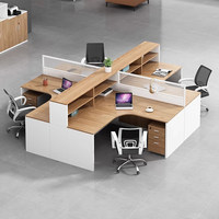 Ensemble chaise de bureau et table de réunion style écran, table de réunion moderne en bois MDF durable pour 4/6 personnes, poste de travail double pour bureau