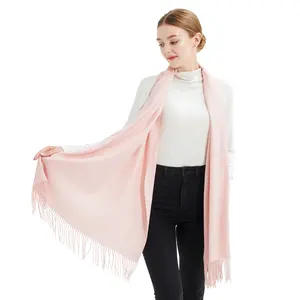 Wholesale High Quality Solid Pashmina Scarf Wedding Shawls And Wraps Plain Cashmere Shawl For Women