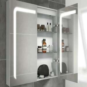 Illumir treo tường Vanity Led Gương phòng tắm với tủ lưu trữ với đèn cảm ứng cảm biến LED đồng hồ kỹ thuật số - Product Image 5