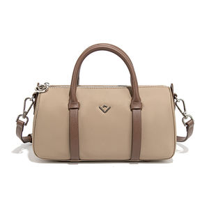 Bolso Boston de nailon ligero, elegante bolso de hombro para ir al trabajo, bolso minimalista texturizado de colores contrastantes, bolso elegante - Product Image 6