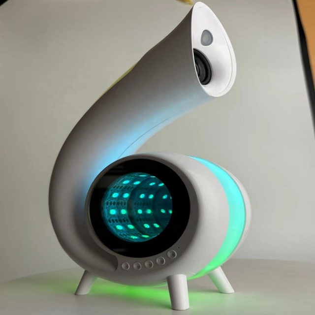 G Shape 3 In1 Wireless Charger Lamp Speaker Wireless Charger with Speaker Light and Clock Transparent Speaker with Lyric Display