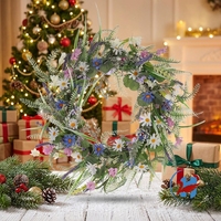 Guirlande artificielle de lavande et de marguerites, guirlande florale violette pour porte d'entrée, décoration murale, fenêtre, maison, mariage, fête