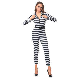 Disfraz <span class=keywords><strong>de</strong></span> Prisionera Sexy con Rayas Blancas y Negras, Uniforme Clásico <span class=keywords><strong>de</strong></span> Reclusa, Disfraz <span class=keywords><strong>de</strong></span> Halloween para Mujer, Cosplay <span class=keywords><strong>de</strong></span> Prisionera Fugitiva - Product Image 2