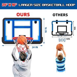 <span class=keywords><strong>Canestro</strong></span> da basket per bambini senza foratura - Tabellone segnapunti digitale e grande pannello da 24x16 pollici per gioco multi-scena indoor/outdoor - Product Image 2
