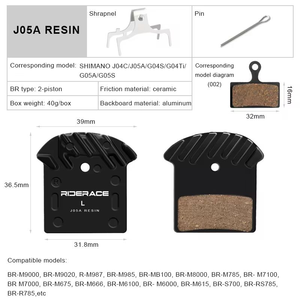 Pastillas de Freno de Disco RIDERACE J05A para Bicicleta de Montaña con Enfriamiento Cerámico para Shimano J04C J02A XT <span class=keywords><strong>Deore</strong></span> SLX <span class=keywords><strong>XTR</strong></span> M7100 <span class=keywords><strong>M9100</strong></span> M9020 - Product Image 6