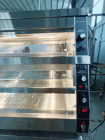Vitrine chauffante pour aliments de 1,5 m de hauteur, haute précision, pour présentation de plats chauds et de galettes, en verre, fournie directement par l'usine