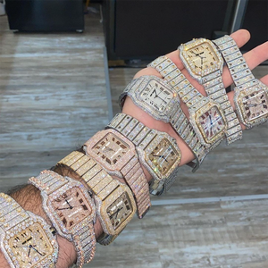 Sang trọng Iced out Bust xuống 39.8mm 9015 Phong trào cơ khí đồng hồ vượt qua Kim Cương <span class=keywords><strong>Tester</strong></span> vvs moissanite đồng hồ - Product Image 1