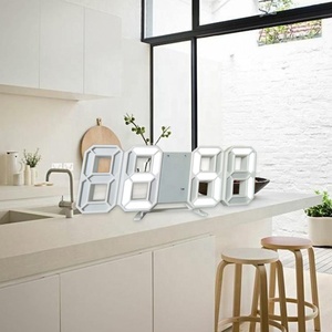 2022 Hàn Quốc Không Có. <span class=keywords><strong>1</strong></span> Hot Bán Ins Hiện Đại Trang Trí Nội Thất <span class=keywords><strong>3</strong></span> Cấp Độ Sáng Ánh Sáng Ban Đêm Tường Bảng Bàn 3D Trắng Kỹ Thuật Số LED Đồng Hồ Báo Thức - Product Image 4