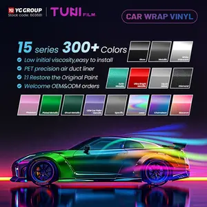 طبقة تغليف السيارة من الفينيل ذات درجة اللصق متعددة الألوان باللون الرمادي لتغليف السيارة متغيرة اللون