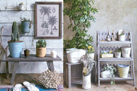 Vase shabby chic, bidon à lait en métal galvanisé, pot antique pour la décoration de la maison, pots décoratifs pour l'intérieur et l'extérieur, pots à fleurs pour jardin.
