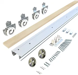 GC03-1LITE & YGM02 1 Lites Branco Bypassing Porta Deslizante armário com hardware kit