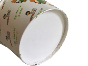 Boîtes d'emballage de yaourt carrées Conteneur de glace Sundae congelé avec cuillère en plastique en bois Tasse de papier de crème glacée écologique à emporter - Product Image 6