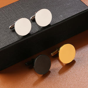 Mancuernillas de Moda con Logotipo Personalizado, Chapadas en Oro, de Acero Inoxidable, Joyería de Lujo, Mancuernillas Redondas de 18 mm y 20 mm para Hombres, Bodas y Fiestas - Product Image 6
