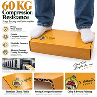Boîte d'expédition en carton ondulé orange personnalisée avec logo, emballages pour paniers-cadeaux alimentaires, pour produits frais de la ferme et marques alimentaires haut de gamme