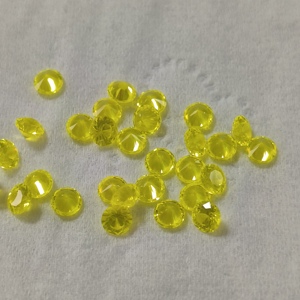 Gema sintética YAG de color amarillo fluorescente, corte redondo de 3 mm, granate de yoduro de aluminio cultivado en laboratorio para la fabricación de joyas. - Product Image 4