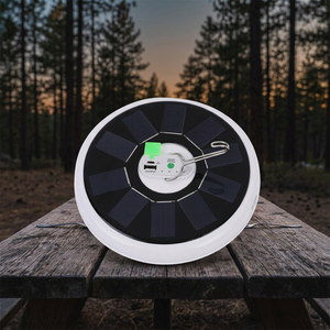 แผงโซลาร์เซลล์ LED UFO / โคมไฟแขวนแบบชาร์จ USB ได้ ปรับความสว่างได้สามระดับ 300W DC6V ∅19.5 ซม. วัสดุ ABS แบตเตอรี่ 2x1800mAh - Product Image 6