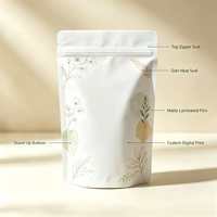 Sachet Doypack Mat avec Impression Numérique Personnalisée et Barrière Anti-Humidité pour Emballage de Thé aux Fleurs, Mélange d'Herbes et Herbes Séchées