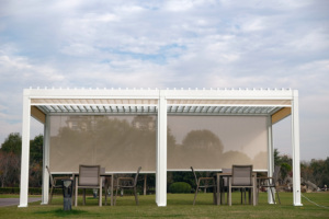 2026 gran oferta personalizado jardín Patio exterior 3*3/3*4/3*6m Louvre pérgola impermeable al aire libre aluminio pérgola con persianas Manual - Product Image 3