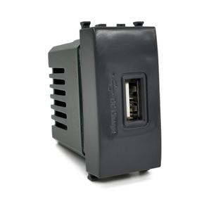 แหล่งจ่ายไฟ USB สีดำ 5V 2A ใช้ได้กับอะแดปเตอร์ชาร์จ Vimar Plana - Product Image 1