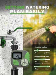 Cho Tự Động Điện Tử Không Thấm Nước Màu Xanh Lá Cây + Màu Xám Nước Hẹn Giờ Cho Vườn Nhà Máy Thủy Lợi 1hr-12hr/1day-7day Lập Lịch 2 AA - Product Image 4