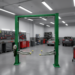 Elevador de Tijera para Autos de Dos Postes y 3 Toneladas, de Acero, con Doble Cilindro, Liberación de un Solo Lado, Elevación Hidráulica - Product Image 1