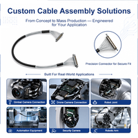 Câble micro-coaxial électronique personnalisé ICape, assemblage de connecteurs doubles 26 broches à pas de 0,3 mm (conducteur en cuivre plaqué argent PTFE/FEP)