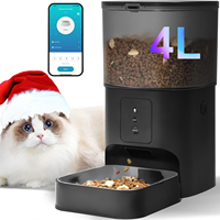 Distributeur automatique de nourriture pour animaux de compagnie en plastique avec enregistrement vocal, programmable pour chats et chiens, avec 8 programmes quotidiens pour chiots et chatons