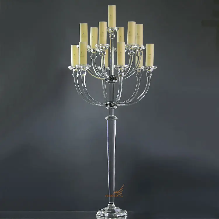 Decorazione nuziale fornisce portacandele a 13 braccia candelabri da pavimento in cristallo lampadari di cristallo per matrimonio centrotavola
