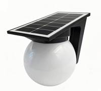 Lampe Murale Solaire Intelligente LED 3W en Forme de Globe avec Détecteur de Mouvement, Cellule Photoélectrique et Contrôle Horaire, Commutation Automatique Crépuscule-Aube pour Jardin et Patio